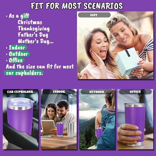 20 oz Tumbler Insulated Tumblers Stainless Steel Coffee Mug (Purple)
