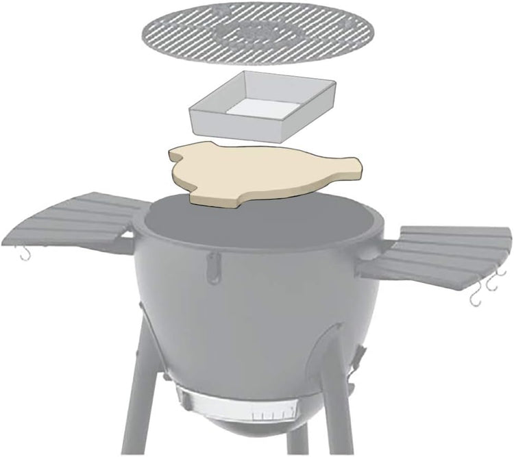 Unicook 17 Inch Smoking Stone for Akorn Kamado Grill, Cordierite Heat Deflector Pizza Stone for Charcoal Smoker, Thermal Shock Resistant Heat Diffuser Plate, Compare to Char-Griller 6201