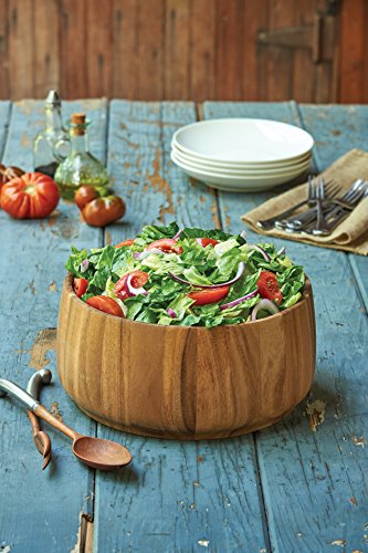 Acacia Wood Salad Bowl (12.5" Tulip Salad Bowl)