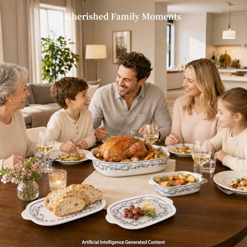 Ceramic Casserole Dish with Lids for Oven (4 Count)
