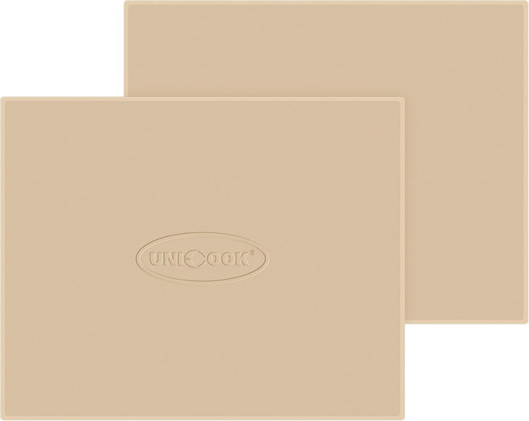 Unicook 2 PCS Pizza Stones Set, 15 x 12 Inch Rectangular Pizza Stone for Oven and Grill, Large Cordierite Cooking Pan for Baking and Grilling, Thermal Shock Resistant, Including Dough Scraper