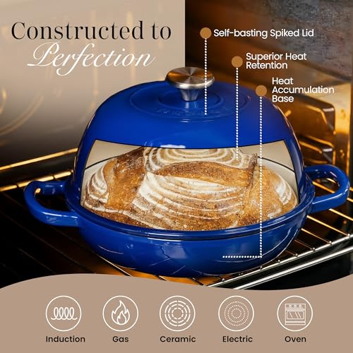 Enamelled Cast Iron Dutch Oven Pot (Dark Blue)