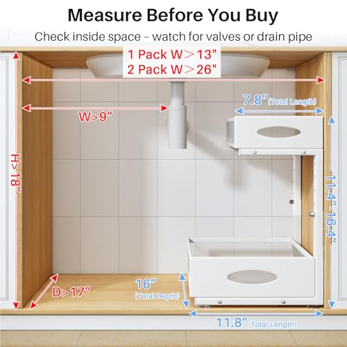 Under Sink Organizer (White / 1-Pack)