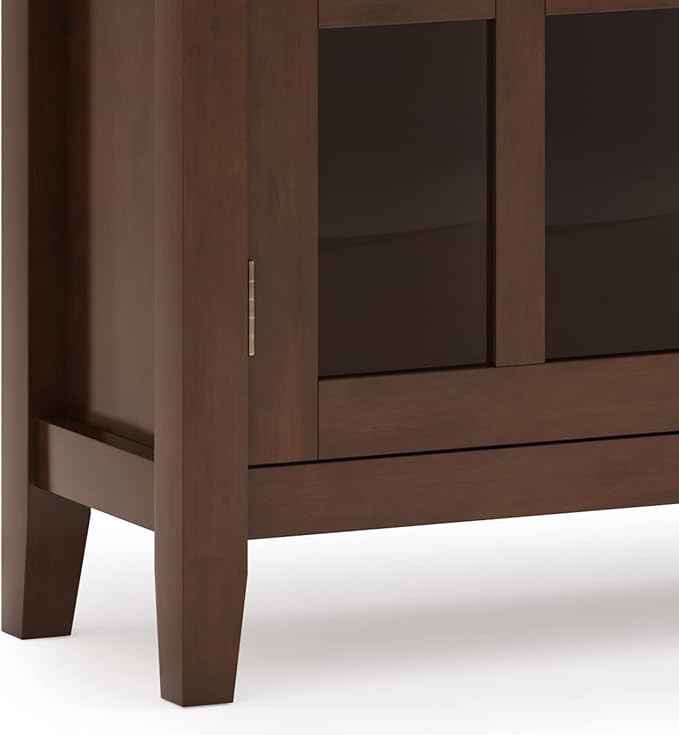 SIMPLIHOME Artisan SOLID WOOD 36 Inch Wide Contemporary Entryway Storage Cabinet in Russet Brown, For the Living Room, Entryway and Family Room
