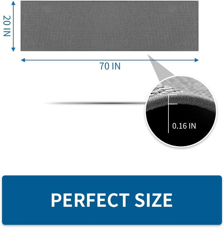 Kitchen Rugs and Mats Non Skid Washable, Absorbent Runner Rugs for Kitchen, Front of Sink, Kitchen Mats for Floor (Dark Grey, 20"x70")