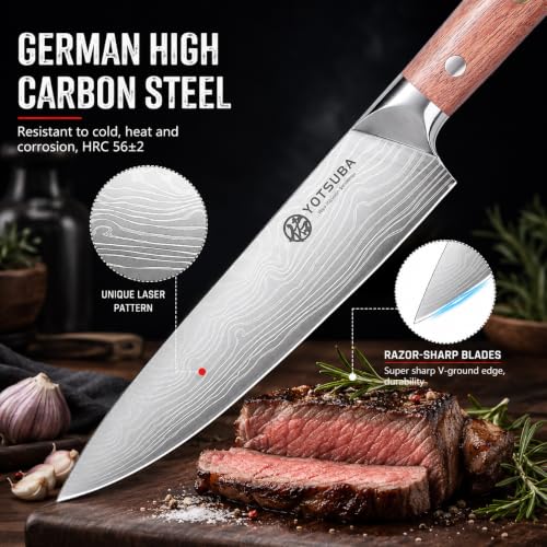 8 PCS Japanese Kitchen Knife Set with Block