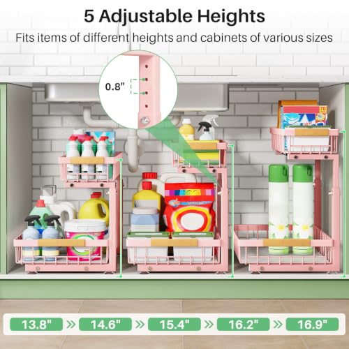 Under Sink Organizer (Pink / 1 Pack)