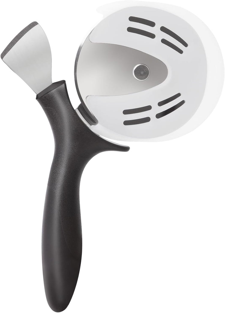 Professional Pizza Cutter & Crust Cutter 2 in 1, Steel 4" Pizza Wheel Cutter and Pizza Crust Knife, Stainless Steel Blade with Protective Cover