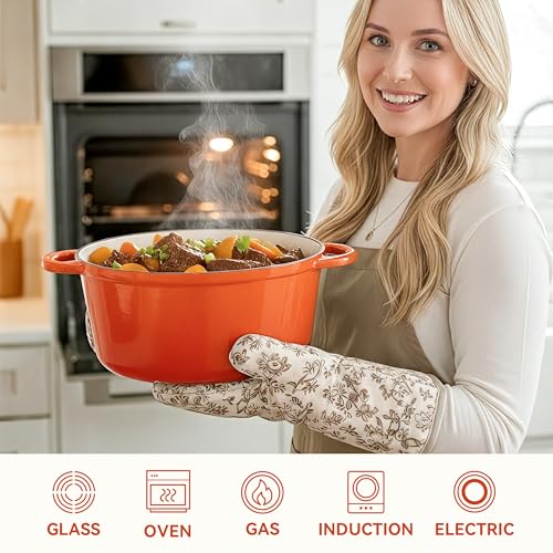 6.5 Quart Dutch Oven Pot with Lid (6.5 QT / Orange)