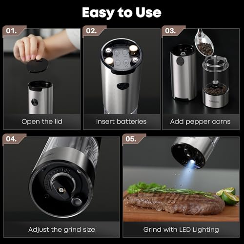 1 Pack Electric Salt Pepper Grinder