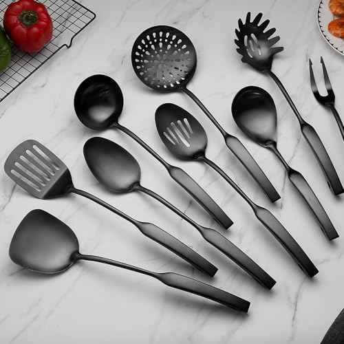 9PCS Silverware Set for 304 Stainless Steel Kitchen Utensils Set Cooking Utensil Set (9 Count)