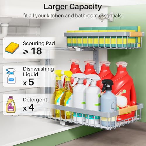 Under Sink Organizer (Grey / 2 Pack)