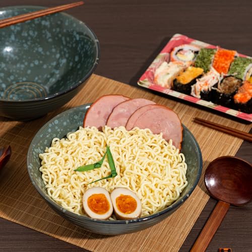 8 Inch Ceramic Ramen Bowl Set of 2 (Jade Green)