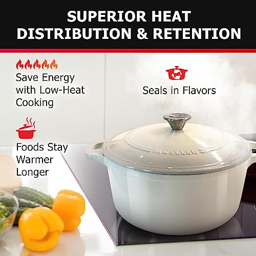 Mueller DuraCast 6QT Enameled Cast Iron Dutch Oven with Lid