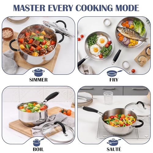 10 Piece Stainless Steel Cookware Set