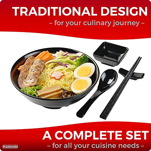 4 Noodle Bowls Set (4 Bowl Set / Black)