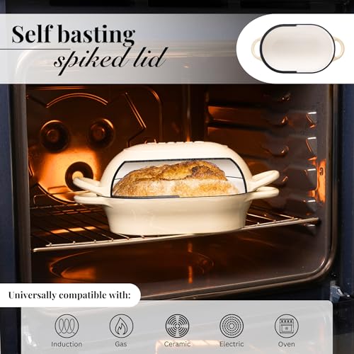 Dutch Oven For Sourdough Bread Baking (24cm x 16cm / Cream)