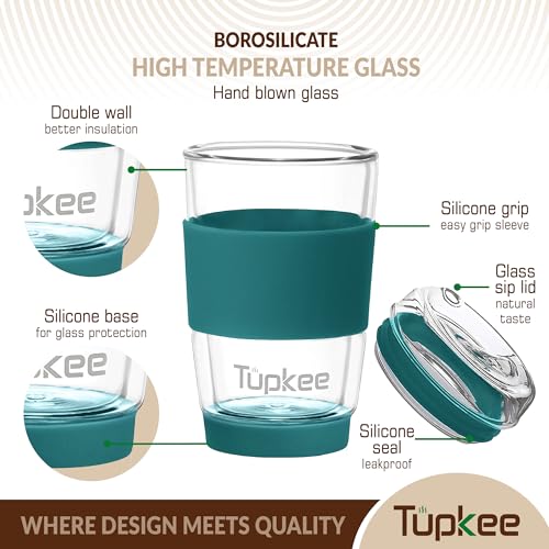 Double Wall Glass Tumbler (Cyan)