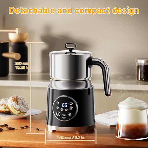 6-in-1 Electric Milk Frother and Steamer, Large Capacity Foam Maker