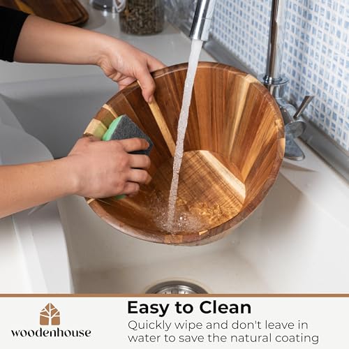 Wooden Salad Bowl Set of 3 (Wavy / 3 Piece)