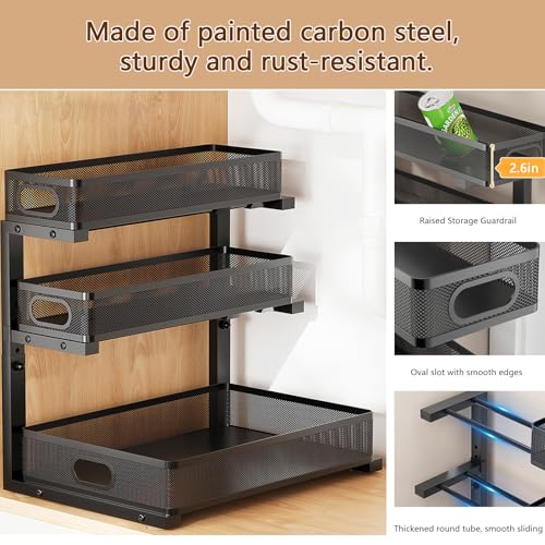 Under Sink Organizer (2 Pack / Black)