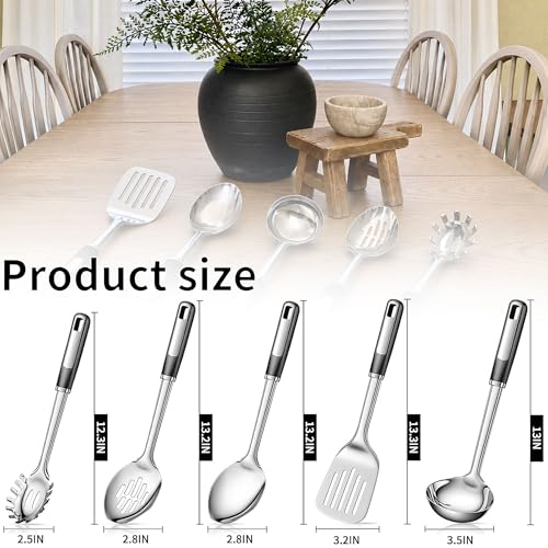 Stainless Steel Cooking Utensils Set with Ergonomic Handles.5 (Cooking Utensil Set(5 Piece))