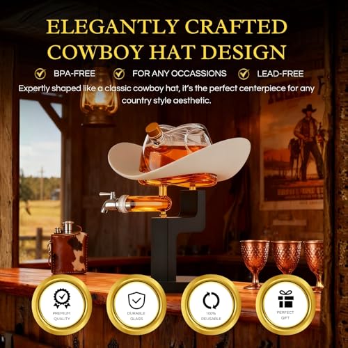 Western Cowboy Hat Decanter