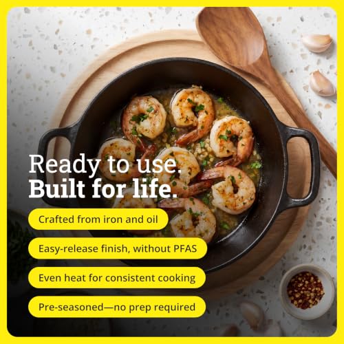 Pre Seasoned Cast Iron Dual Handle Pan (8 Inch)