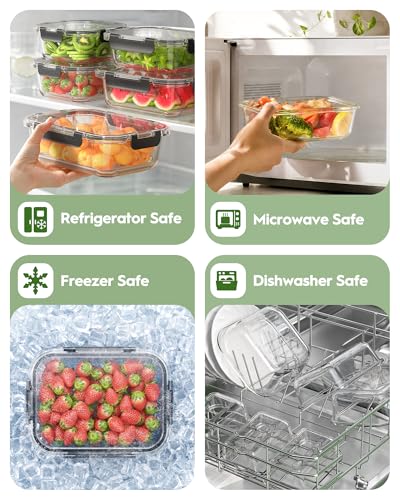 40 Piece Glass Food Storage Containers with Airtight Lids