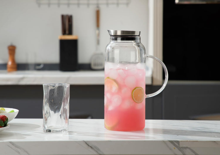 40 ounces “Pineapple Series” Glass Pitcher with Stainless Steel Lid
