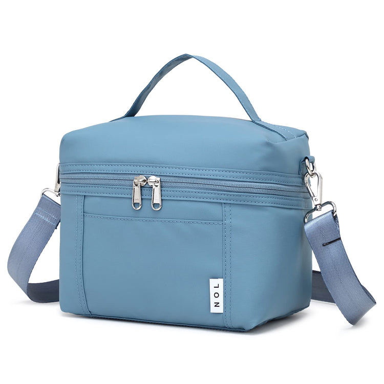NOL Insulated Lunch Bags for Women Cooler Bag Lightweight Nylon Waterproof Lunch Box for Work Dusty Blue Small 4L