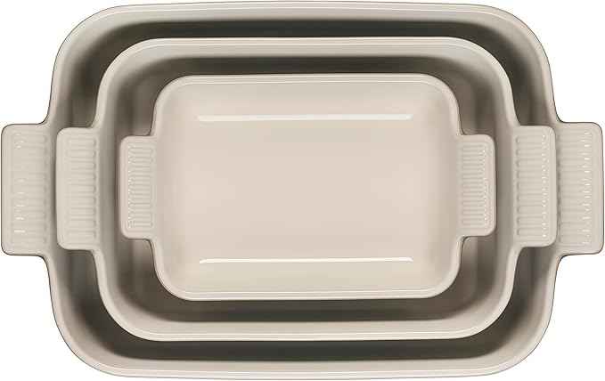 Le Creuset Stoneware Heritage Set 3 Rectangular Dishes, Artichaut