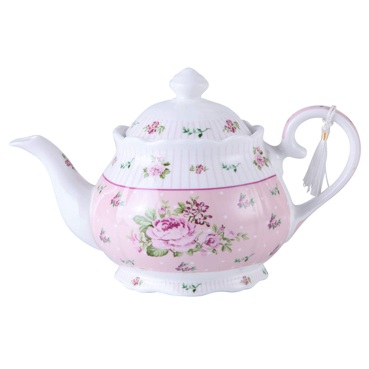 Porcelain Teapot Sugar Bowl and Cream Milk Jug Shabby Chic Vintage Floral in Gift box 40oz