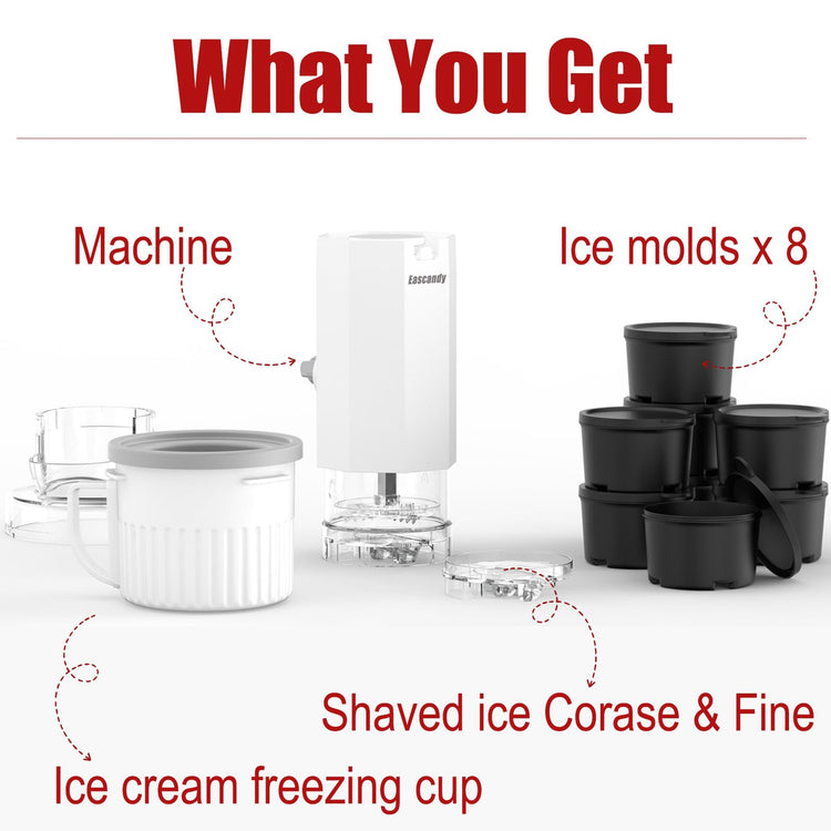 Shaved Ice Attachment and 1 Pack Ice Cream Maker Attachment Set Fit for KitchenAid Stand Mixer