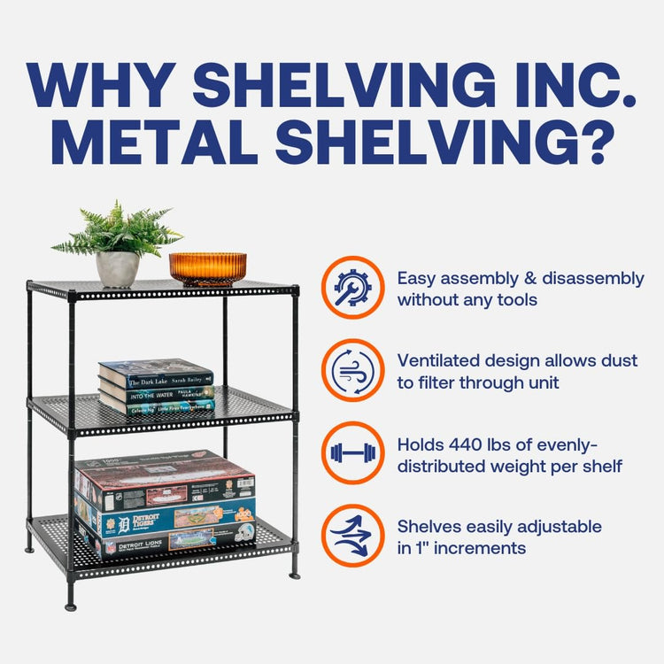 Shelving Inc. 12" d x 24" w x 28" h 3 (3 Count)