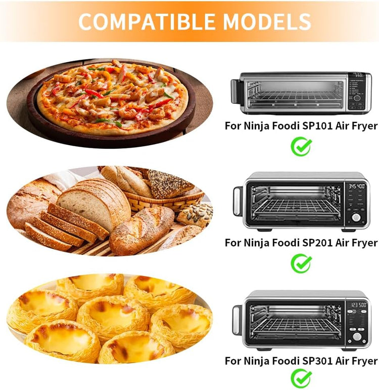 for Ninja Reusable Air Fryer Liners 12x12inch, Oven Liner for Bottom of Toaster Oven, 3x Liners + 3x Mesh Sheets, Non-Stick Baking/Microwave/Grill Mat,450ยฐF,Pre-Cut Square for SP101/SP201/SP301/SP351