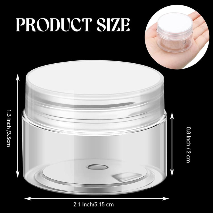 6 Pack 1 oz Plastic Jars Containers with Lids Wide (6 Count)