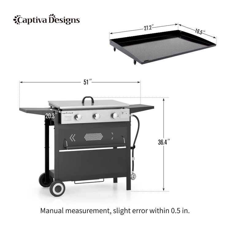 Griddle Propane Gas Grill Detachable Table Top Grill