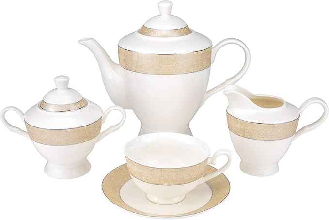 Euro Porcelain 57-pc Banquet Dinnerware Set, Luxury Tableware Dining Service for 8