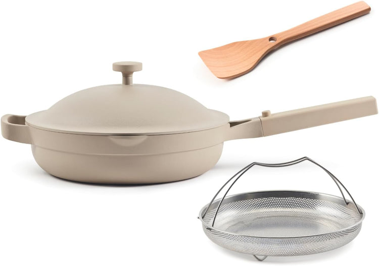 Our Place Always Pan 2.0-10.5” (2.6 Qt) Nonstick, Toxin-Free Ceramic Cookware | Patented 10-in-1 Aluminum Frying & Sauté Pan | Safe for Oven, Induction & All Cooktops up to 450°F | Steam - Nestoria