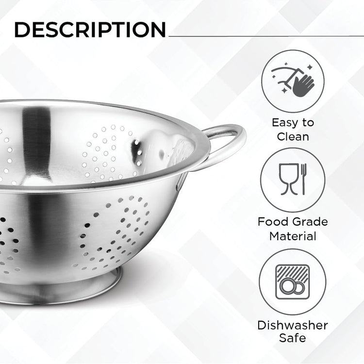 Set of 3 Stainless Steel Colanders (5 Count)
