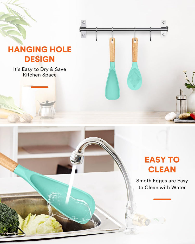 Cooking Spoon and Rice Scooper for Nonstick Cookware