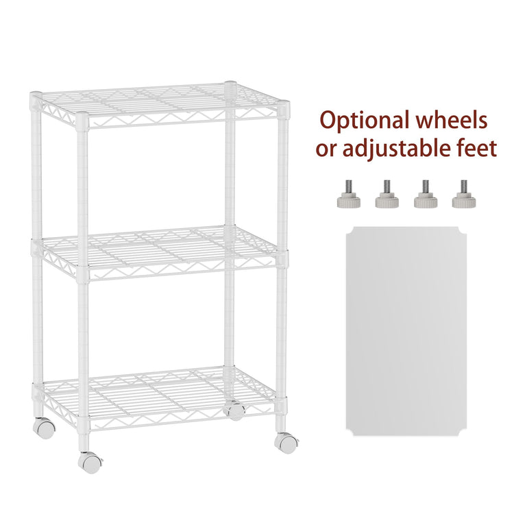 3 Small Wire Shelves Kitchen Pantry Close Home Organizers and Storage Bathroom Shelf Laundry Room Organization Adjustable Book Metal Garage Shelving Unit