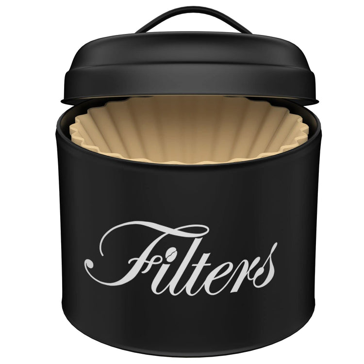 Black Basket Coffee Filter Holder With Lid