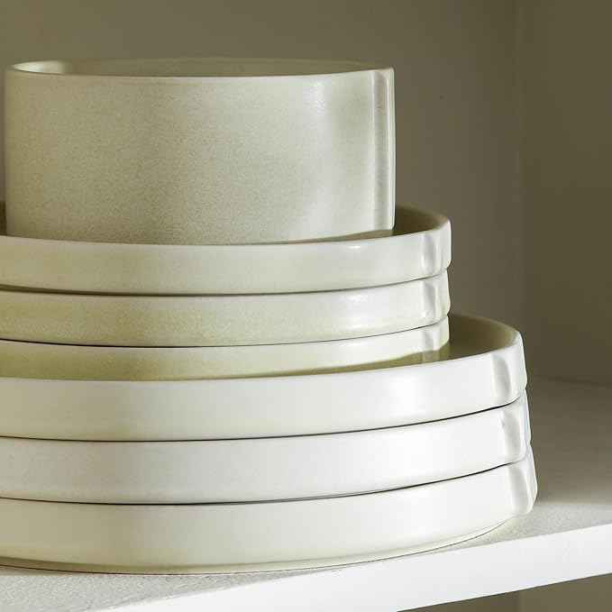 Stone Lain Bao 12-Piece Stoneware Dinnerware Set – Beige, Service for 4, Contemporary Round Dinner & Salad Plates with Cereal Bowls, Modern Tableware for Daily Dining, Hosting & Kitchen Décor