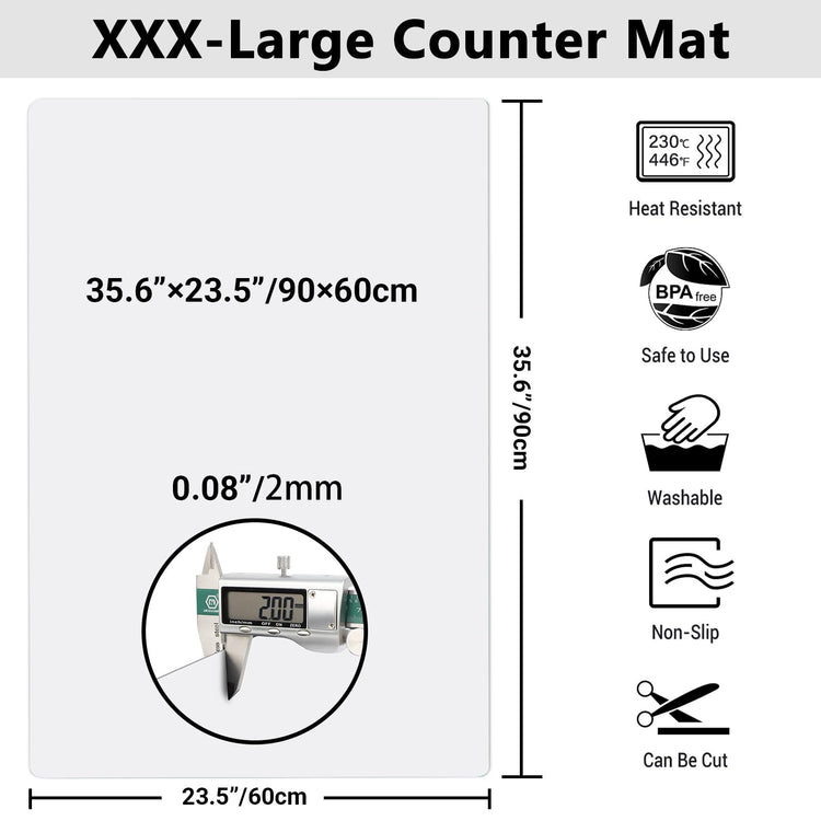 35.6x23.5in 2mm Silicone Mats for Kitchen Counter