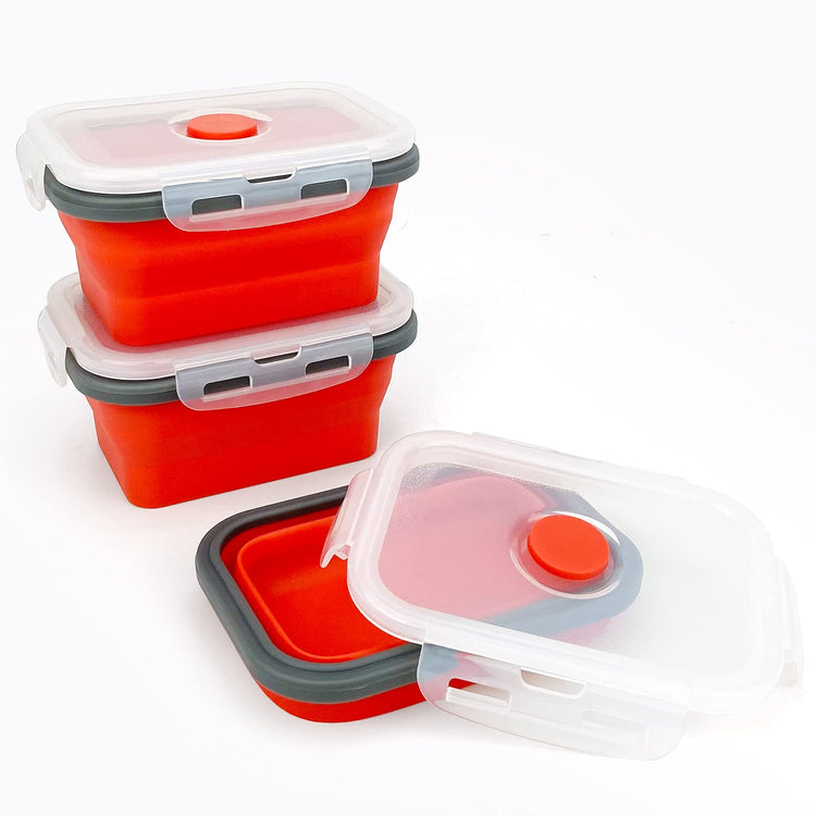 3piece Collapsible Food Storage Containers with Lids (3 Count)
