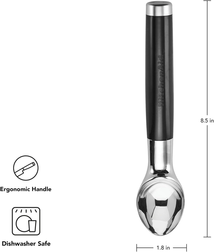 KitchenAid Classic Ice Cream Scoop, 8.6 inches, Black