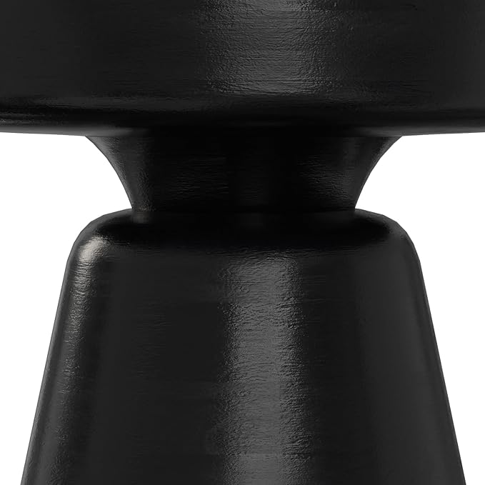 SIMPLIHOME Robbie Accent Table - 16 inch Wide Solid Mango Wood End Table in Black, Boho Contemporary Rustic Side Table for Living Room or Bedroom with Multipurpose Function, Assembled