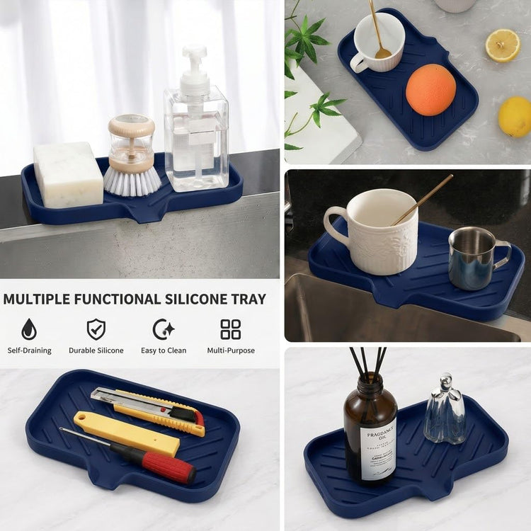 Silicone Soap Dish with Drain Spout